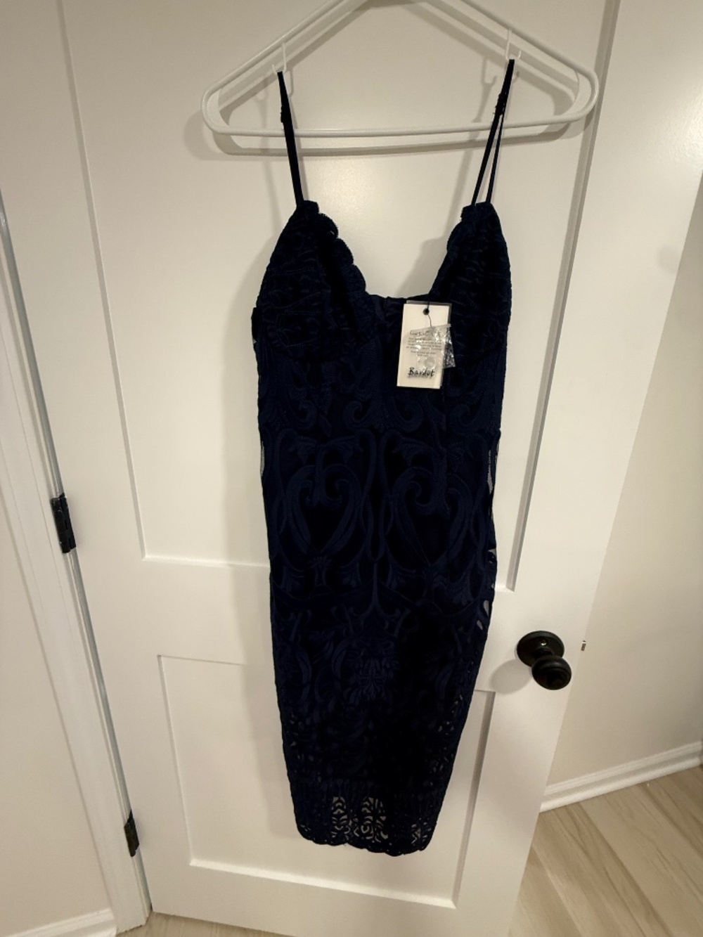 Navy Lace Midi Dress, Size 6, NWT